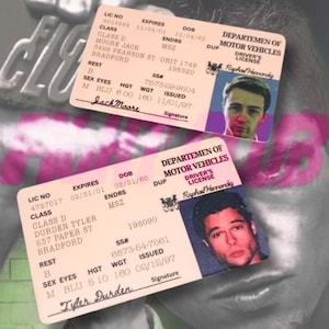 Replica Fight Club Tyler Durden Jack Moore Driver&#39;s License Movie Props Collection
