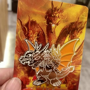 Chibi Gold King Ghidorah Diecast Pin