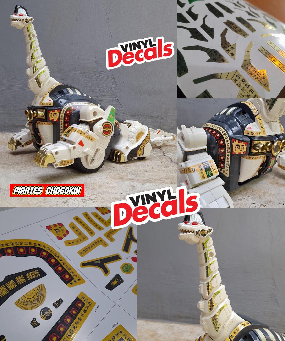 Decals Replacement Dx Vintage Titanus Megazord Power Ranger