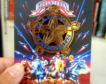 Galaxy Rangers Emblem Bagdes Magnetic Diecast  Pin Vintage Style