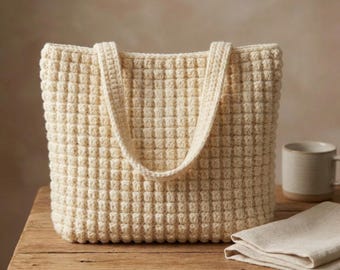 Crochet Market Bag Pattern, Morning Berry Crochet Bag Pattern, Summer Crochet Pattern for Beginners, Instant Download PDF, Video Tutorial