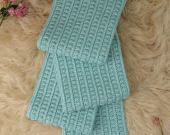 CROCHET PATTERN + VIDEO, Modern Ridge Crochet Scarf Pattern, Ribbed Long Winter Scarf, Textured Unisex Easy Crochet Wrap, Digital Download