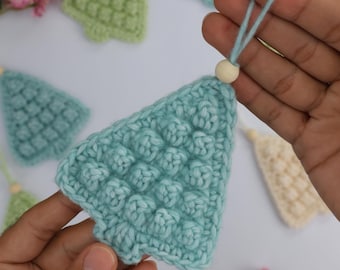 CROCHET PATTERN + VIDEO, Crochet Christmas Tree Pattern, Easy Crochet Pdf Pattern, Hanging Christmas Tree Ornaments, Home decor Holiday gift