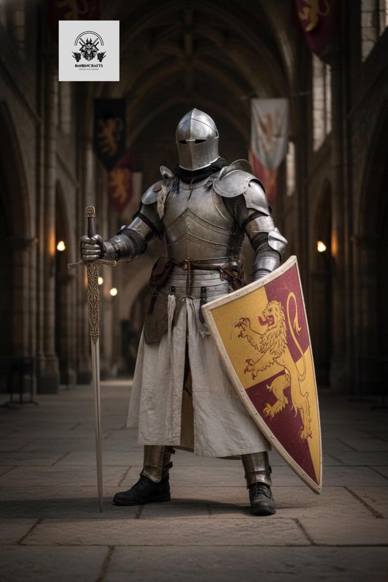 Wearable Medieval Knight Armor | Full Steel Suit With Helmet and Shield ...