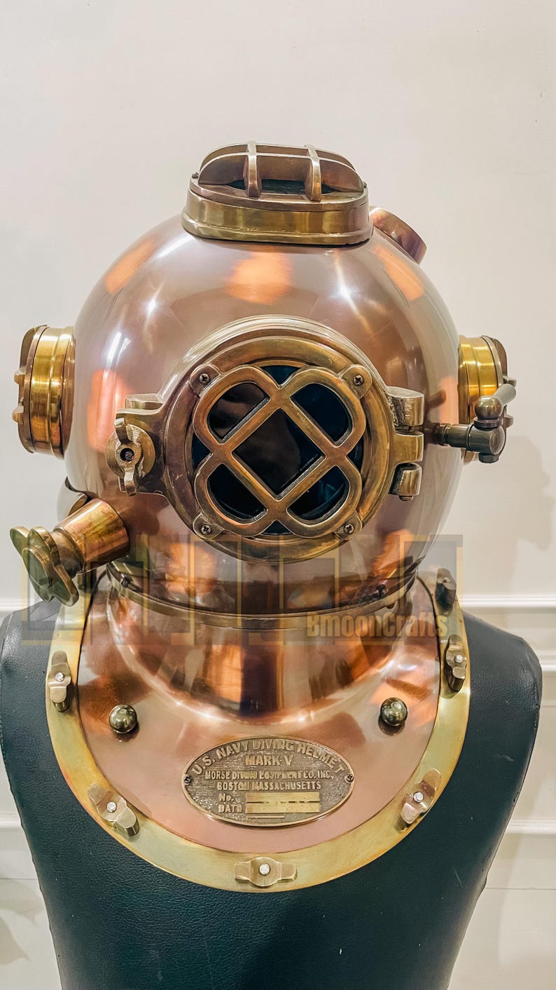Mark V US Navy Diving Helmet Replica | Copper & Brass Nautical Decor - Etsy