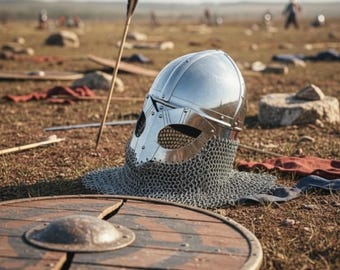 Wearable Steel Viking Spangenhelm | Chainmail Aventail, LARP Knight Helmet