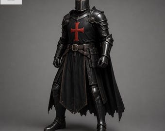El Guardián Dorado / Traje de armadura de caballero de fantasía oscura / Armadura de oro negro / Disfraz de cosplay de paladín gótico