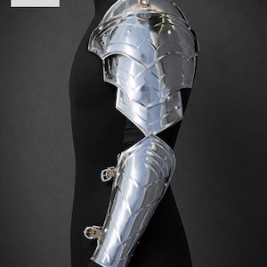 Handcrafted Steel Pauldrons & Bracers | LARP Armor Set