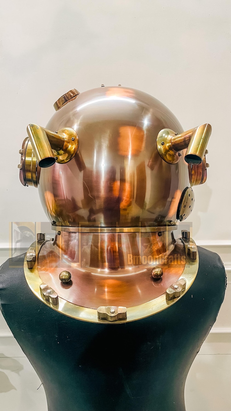 US Navy Mark V Diving Helmet | Copper and Brass Finish Scuba Mask ...