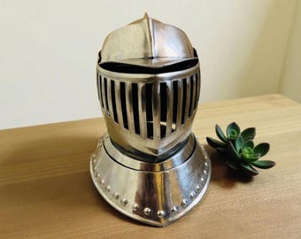 Casco Barbute de acero hecho a mano / Armadura de caballero medieval, Cosplay