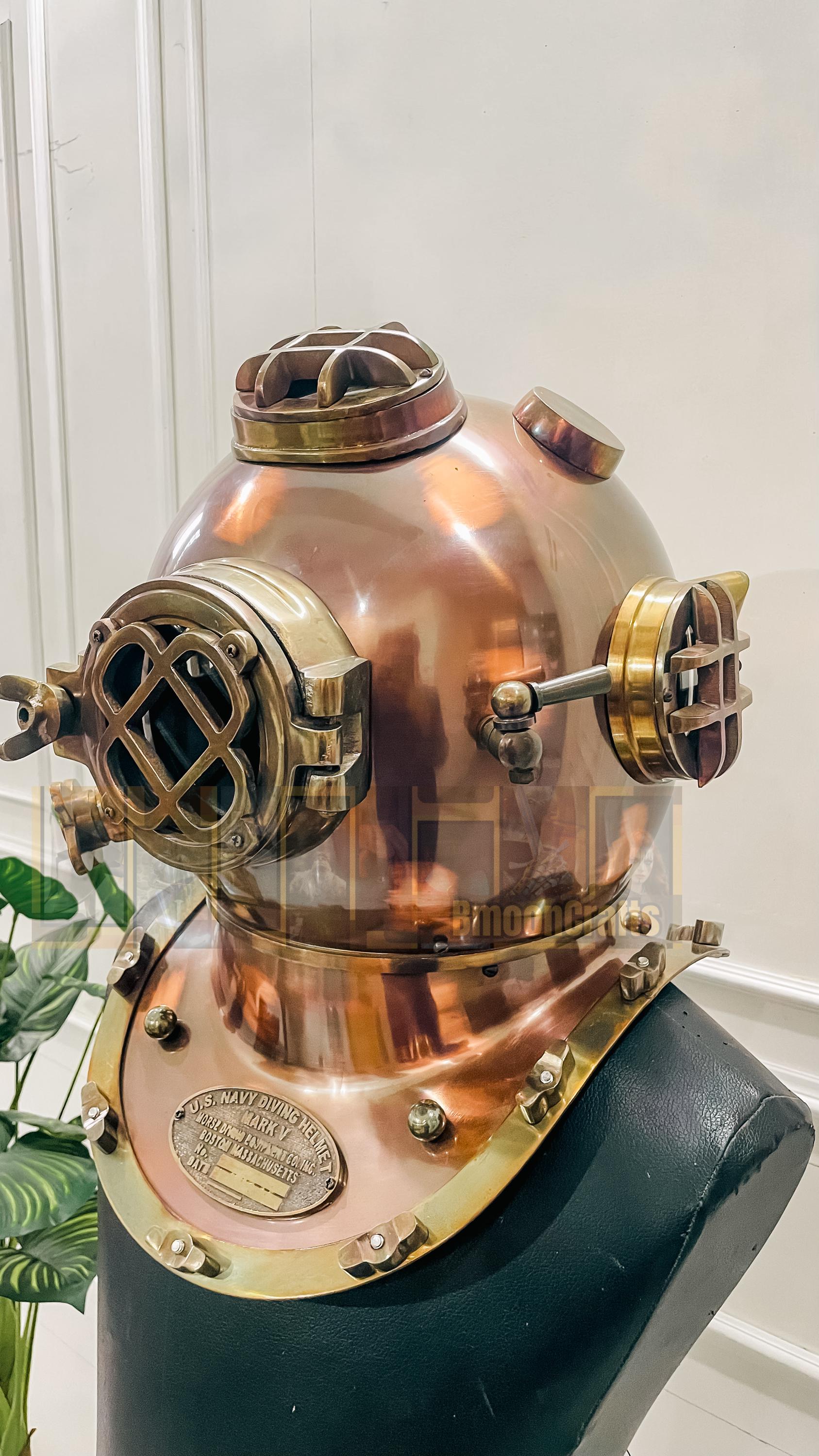 Mark V US Navy Diving Helmet Replica | Copper & Brass Nautical Decor - Etsy