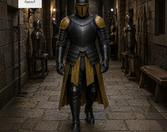 Armadura completa de Paladín Oscuro / Disfraz de caballero medieval para LARP (Feria Renacentista) / Cosplay de cruzado fantástico