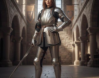 Women's Medieval Knight Armor Suit | Wearable Steel Plate, LARP Cosplay