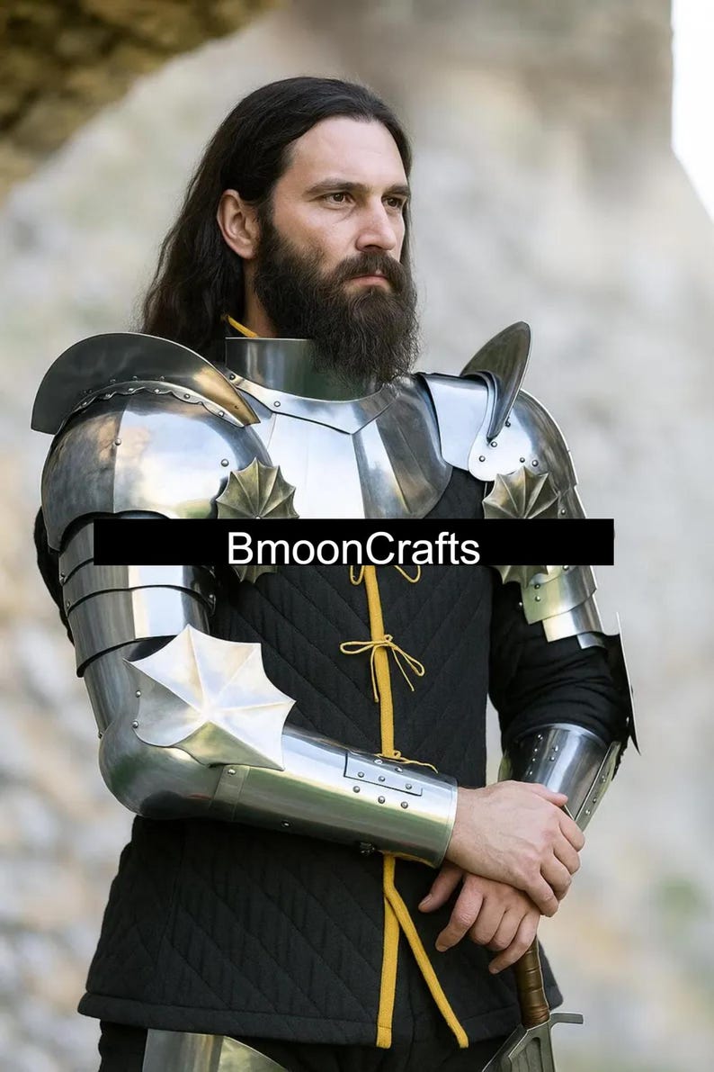 Wearable Gothic Pauldrons | Steel Shoulder Armor With Star Rondels ...