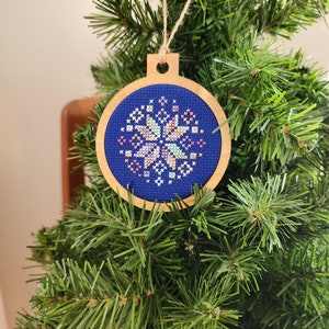 Colorful Snowflake - Hand Stitched Ornament