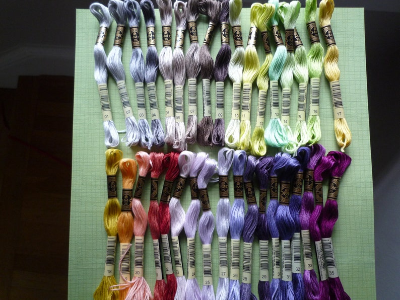DMC Embroidery Floss Colors 01 Through 035 Lot of 35 Etsy