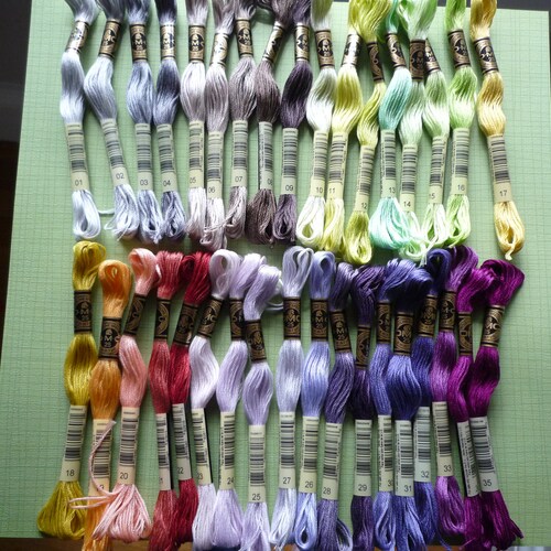 DMC Embroidery Floss Colors 01 Through 035 Lot of 35 Etsy