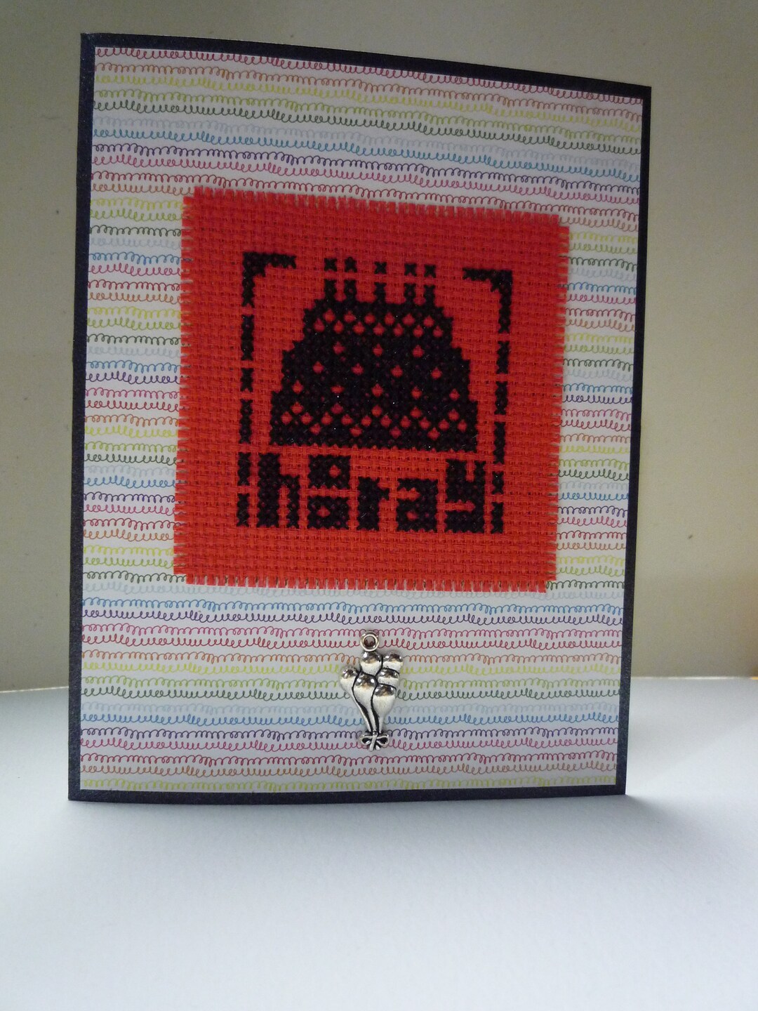 Hooray Hand Stitched Greeting Card Etsy