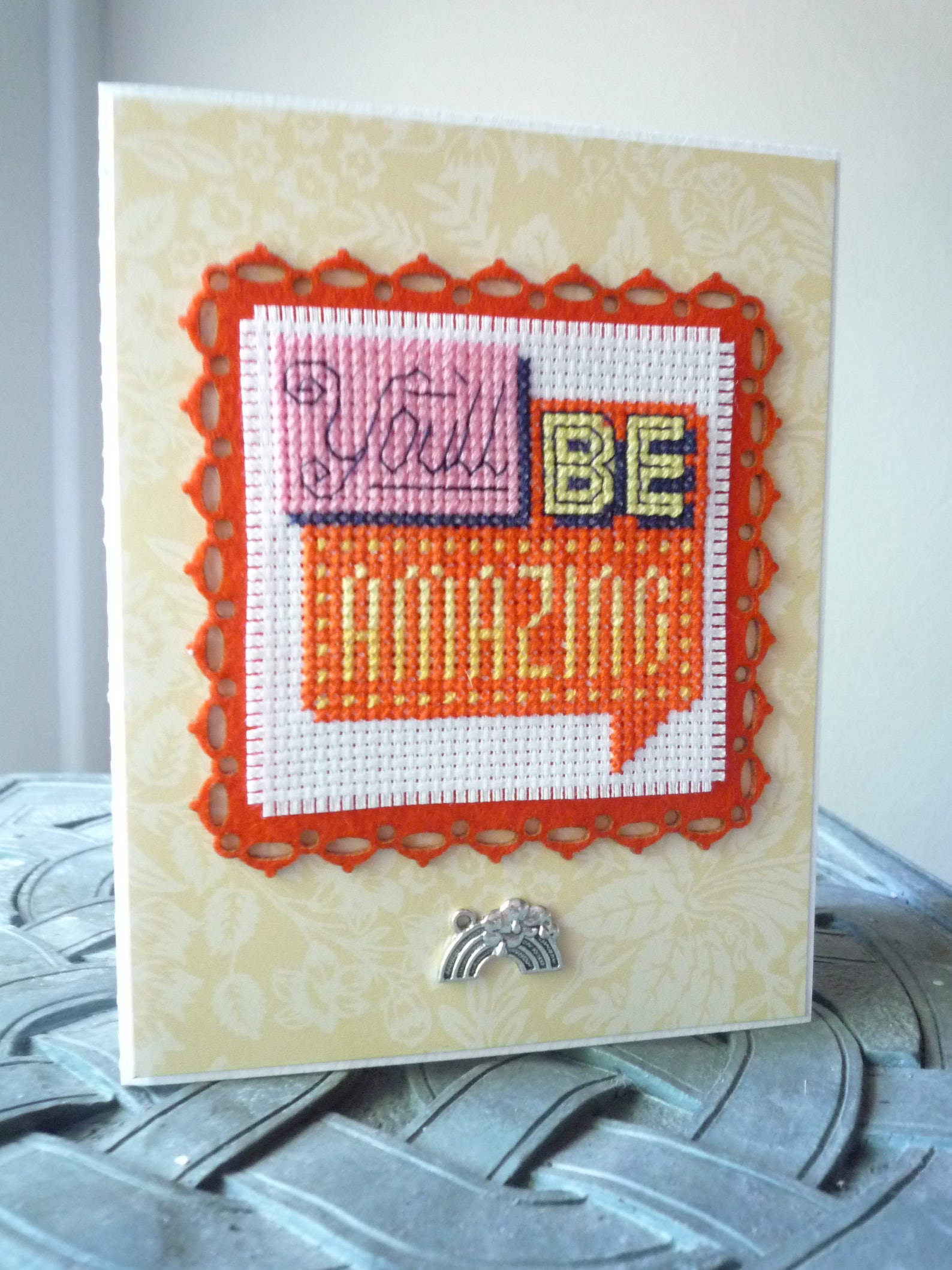 You'll Be Amazing Hand Stitched Greeting Card Etsy