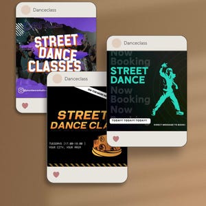 Dance Studio Social Media Templates | 5 Editable Canva Posts | Instagram Content Pack for Dance Teachers & Classes