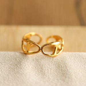 18K Gold adjustable rings for women, stackable ring, chunky ring gold stacking ring, handmade jewelry gift for her, boho ring set, open ring