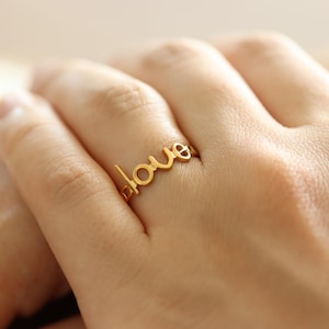 18K Gold adjustable rings for women, stackable ring, chunky ring gold stacking ring, handmade jewelry gift for her, boho ring set, open ring