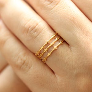 18K Gold adjustable rings for women, stackable ring, chunky ring gold stacking ring, handmade jewelry gift for her, boho ring set, open ring