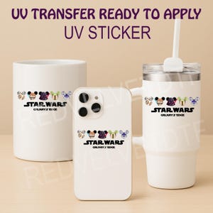 Star Wars Characters UV Dtf Transfer; Disney Sticker for Phone Cases,Mug,Tumblers