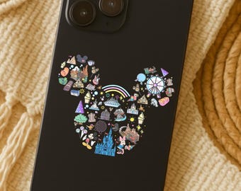 Disneyland UV Dtf Transfer; White Disneyworld Sticker for Phone Cases,Mug,Tumblers