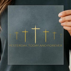 Christian Faith Heat Transfer, Gold Cross Design (Cold Peel Film)
