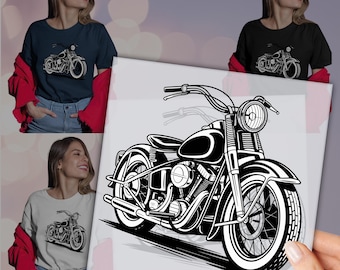 Black White Motorbike DTF Transfer, Motorcycle Rider dtf, Heat Press, Ready to Press DTF transfers