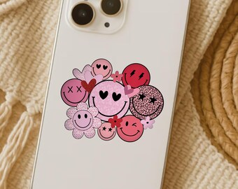 Smile and Heart Valentines Day UV Dtf Transfer; Sticker for Phone Cases,Mug,Tumblers