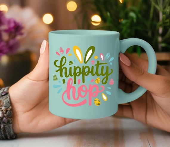 Hippity Hop UV Dtf Transfer; Easter Day Sticker for Phone Cases,Mug,Tumblers