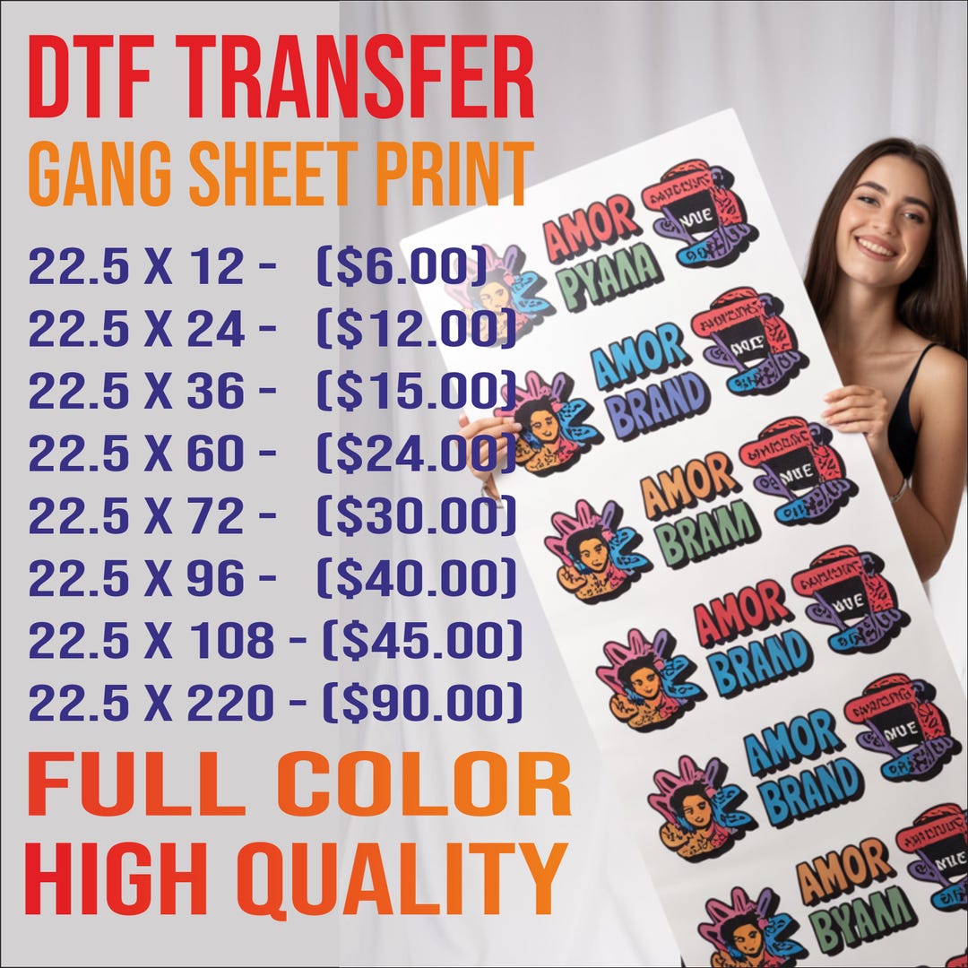 Custom Gang Sheet Print, Dtf Gang Sheet, Ready to Press, Custom DTF T ...