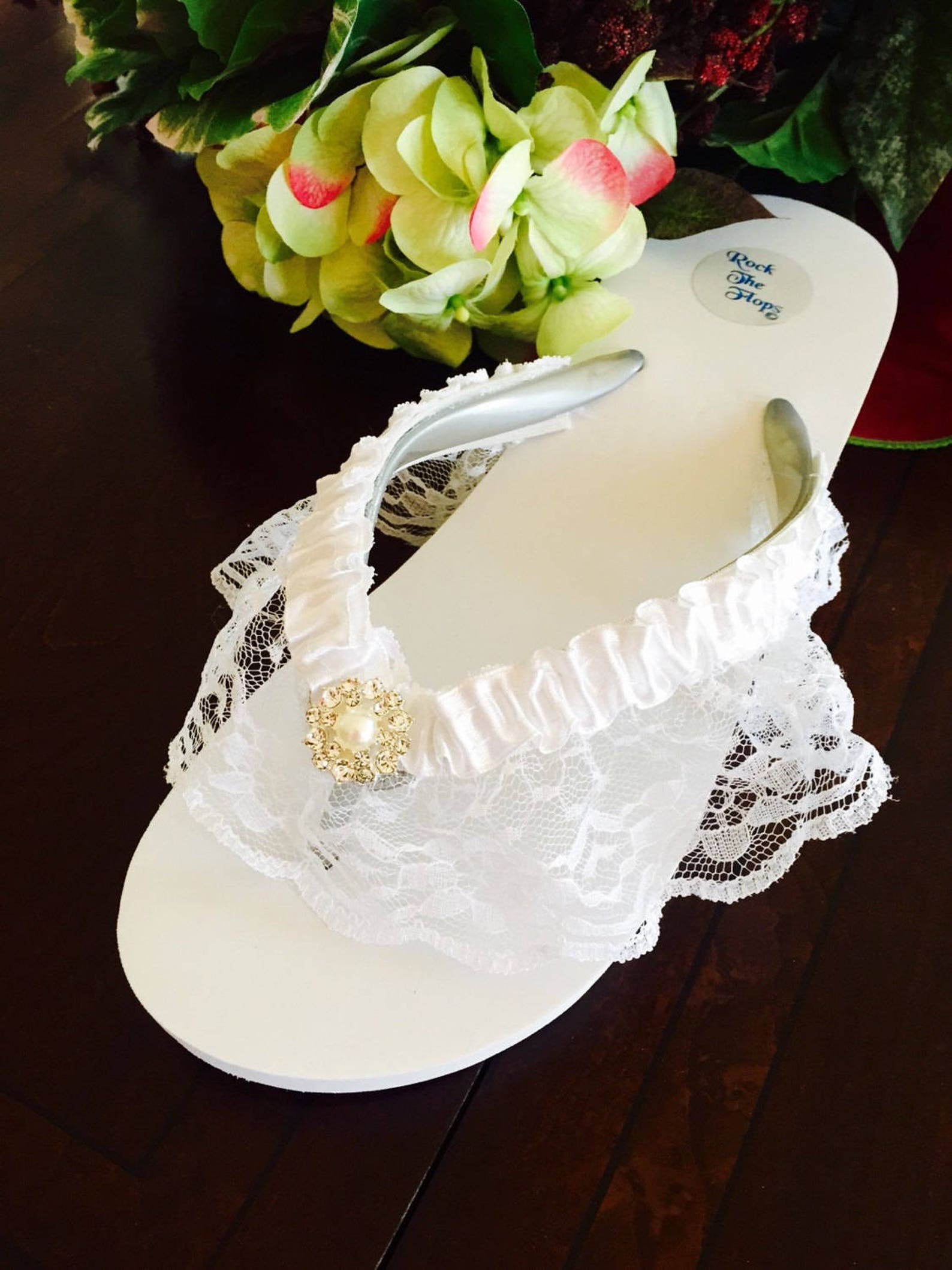 White Wedding Flip Flops Shoes Sandals.bride Flip - Etsy