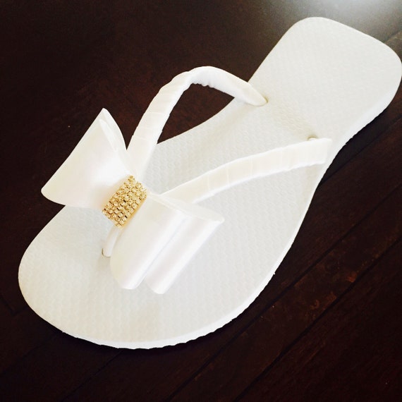 Items similar to Bridal Flip Flops/Wedges.Wedding Flip Flops.Bridal ...