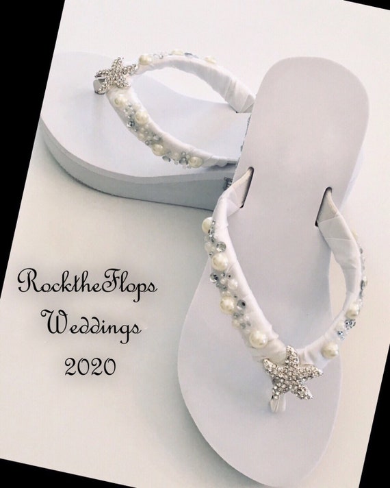 wedding wedge flip flops