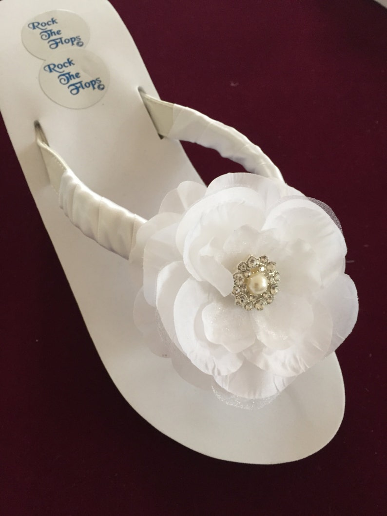 Bridal Flip Flops Wedges Wedding Flip Flops Wedding Etsy