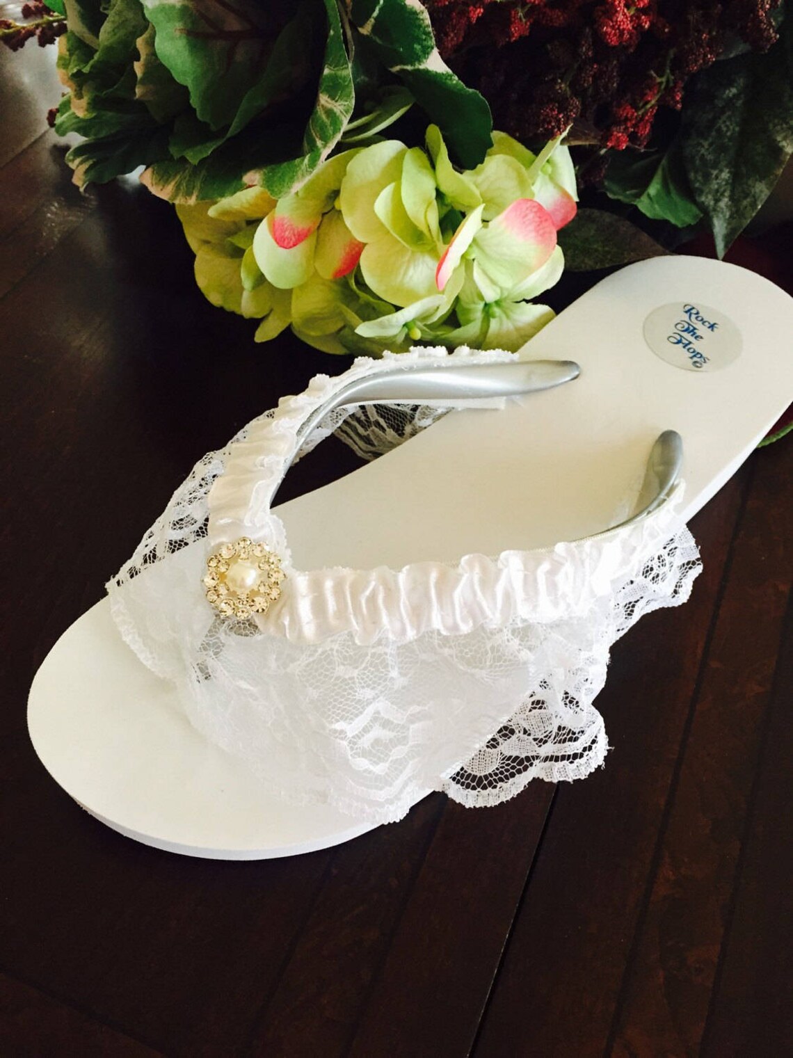 White Wedding Flip Flops Shoes Sandals.bride Flip - Etsy