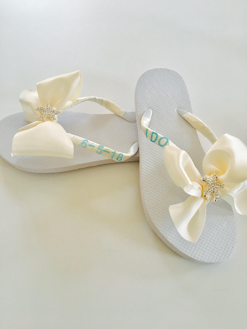 Bridal Flip Flops Wedding Flip Flops Wedding Shoes Etsy