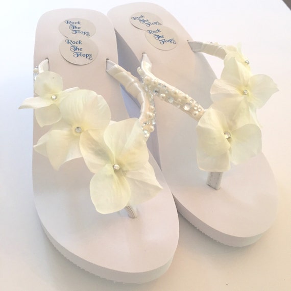 ivory wedding flip flops