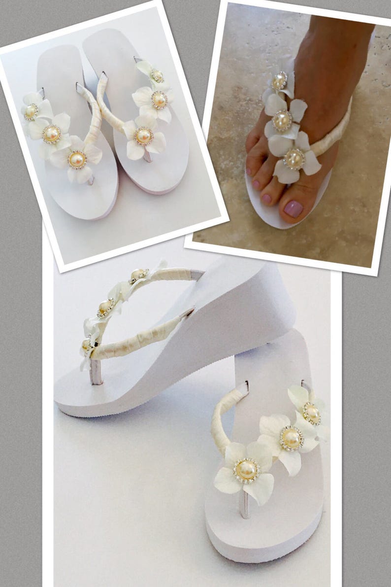 Wedding Flip Flops Shoes Bridal Shoes Bride Sandals Bridal Etsy