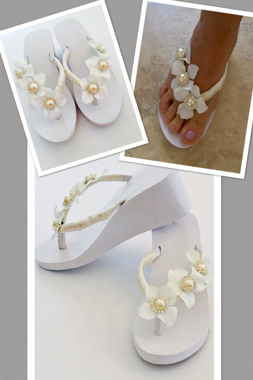 beach wedding flip flops for bride