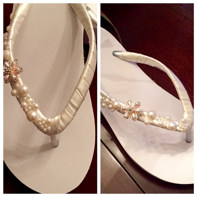 Bridal Flip Flops/wedges.wedding Shoes.wedding Sandals.beach Etsy