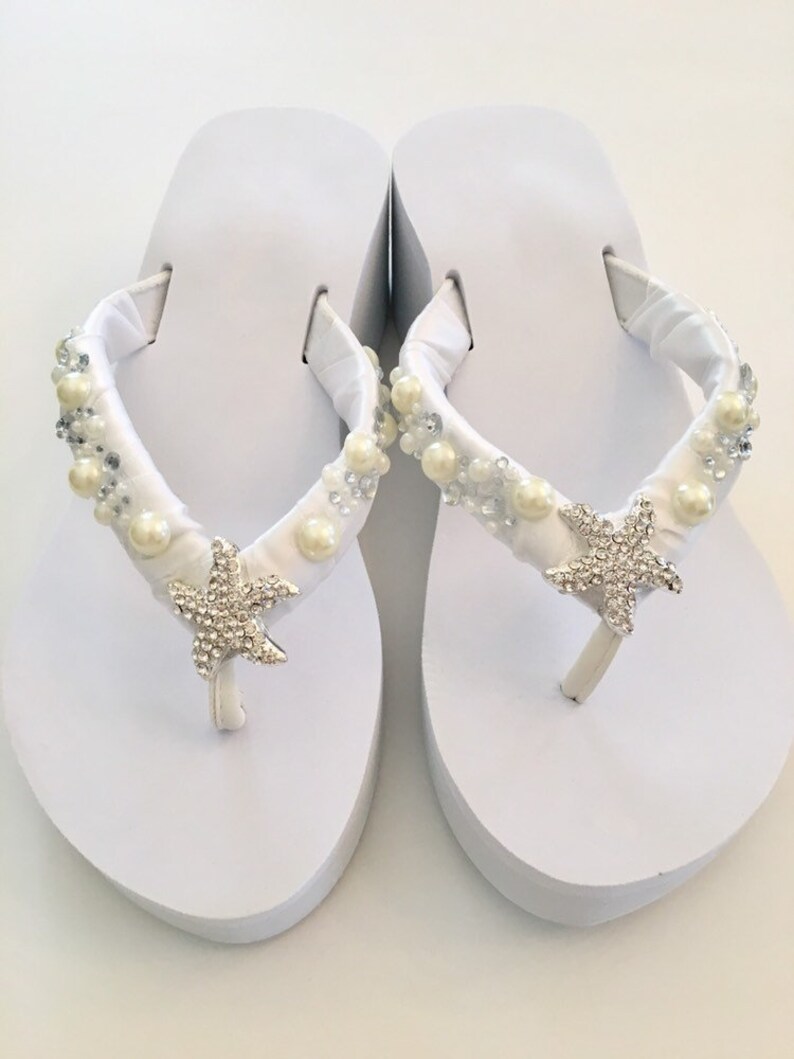 bridal flip flops with bling