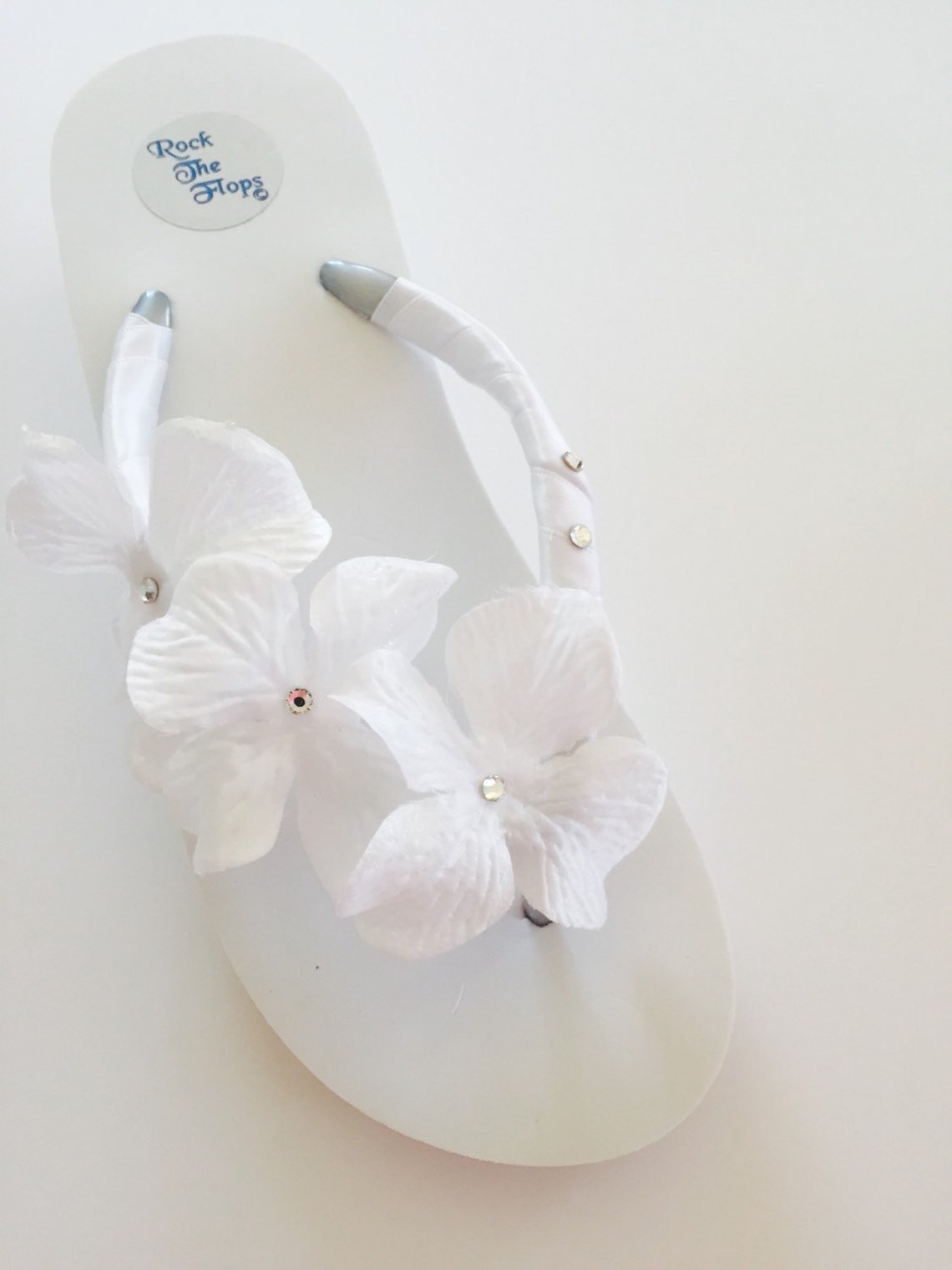 Ivory or White Bridal Flip Flops. Flower Wedding Flip Flops - Etsy