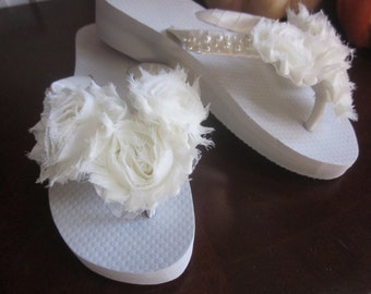 Bridal Flip Flops and Wedges. Bling Bridal Shoes. Shabby Chic Beach Wedding Shoes. Crystal Bridal Shoes. Ivory Flip Flops. MORE COLORS