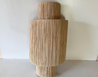 Handgjord vägglampa i raffia – Marockansk vägglampa i bohemisk stil