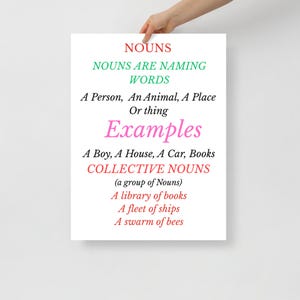 Grammatik Poster mit Nomen