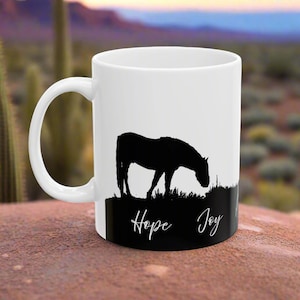Western Horse Coffee Mug, (11oz, 15oz) Cowboy Coffee Mug | Western Kitchen | Western Coffee Mug